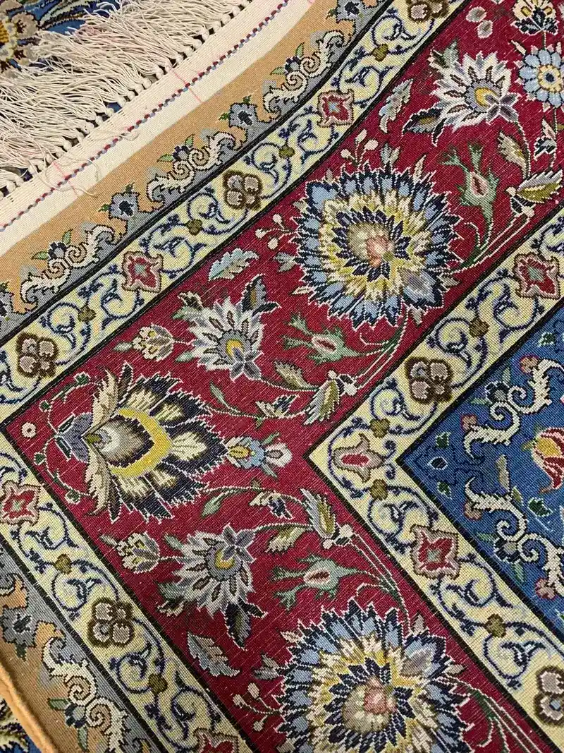 Isfahan Persian Handmade Carpet Pair — Blue Afshan