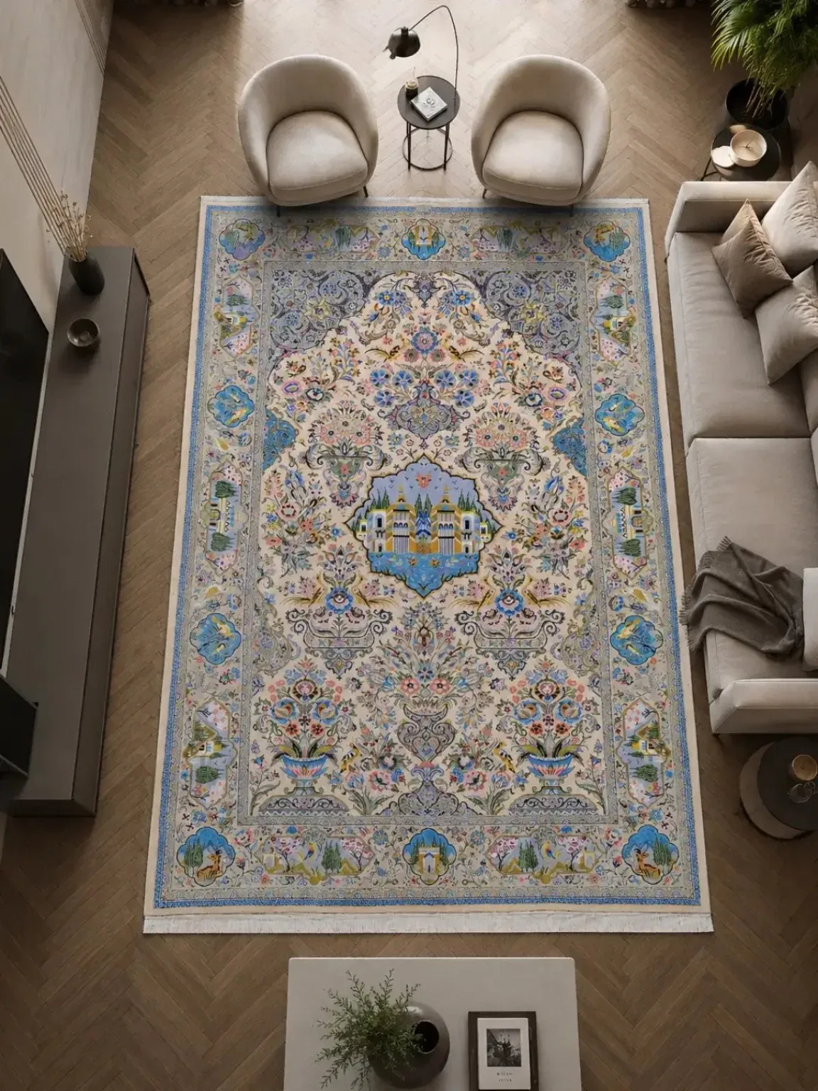 Kashan Persian Handmade Rugs — Palace Garden — 250 × 350 cm × 2 — Pair — image 2