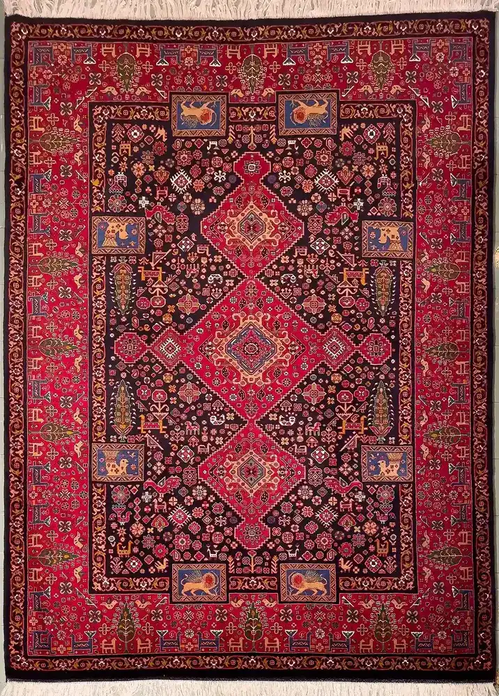 Handgefertigter persischer Woll-Seidenteppich aus Khorasan — PRR-KHN-059