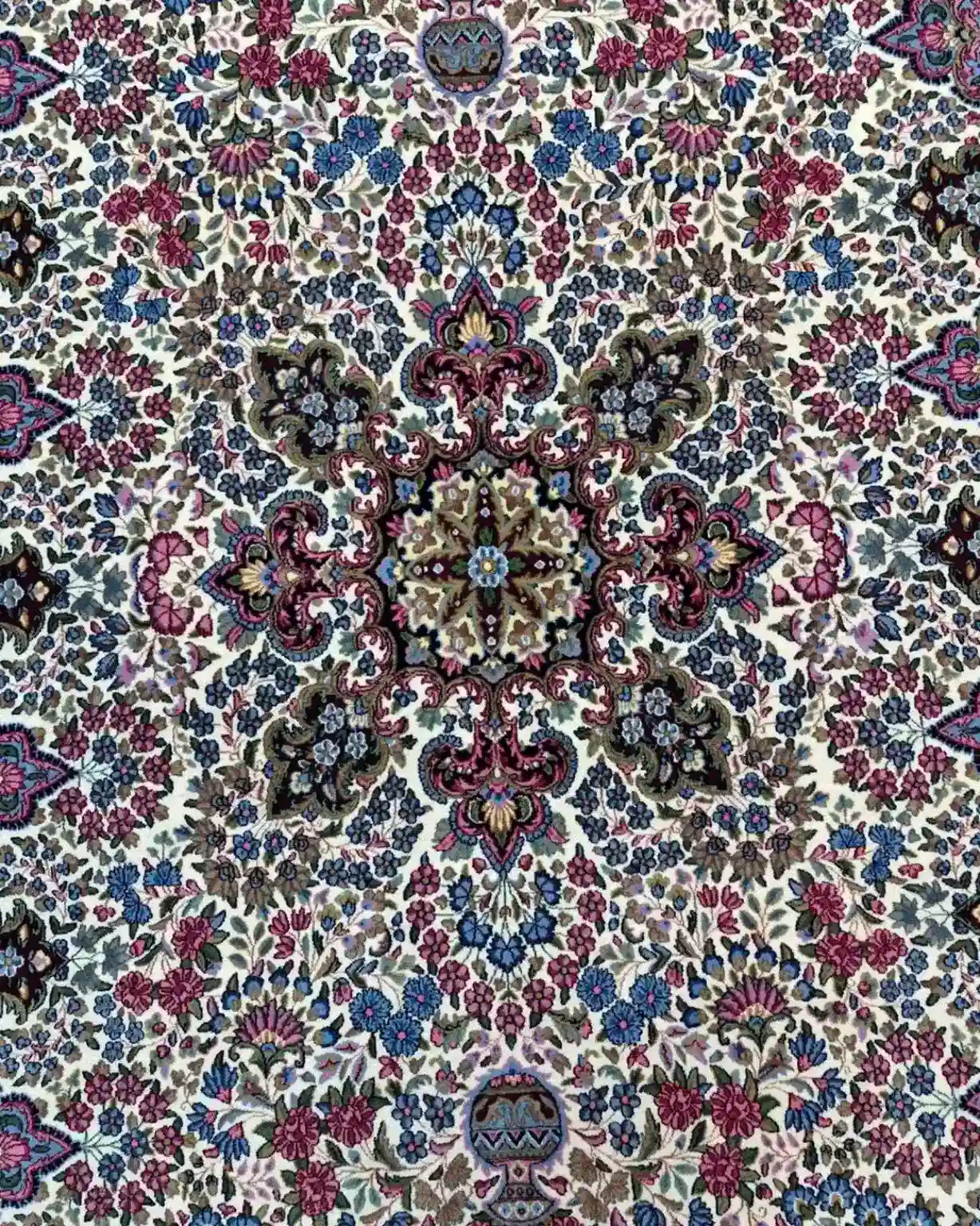 Ivory Sapphire Blossom — medallion detail