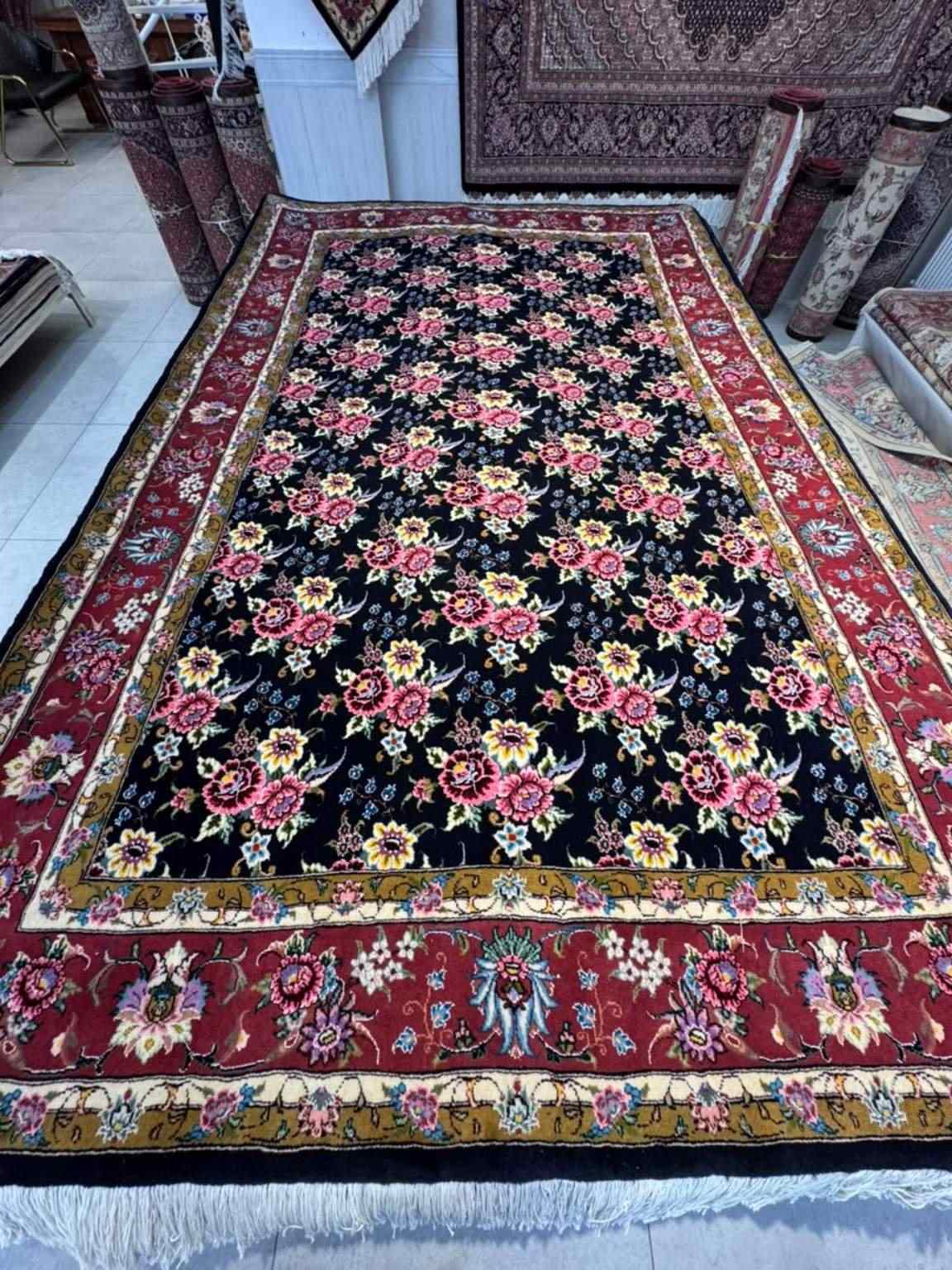 سجادة فارسية يدوية من أردبيل — حديقة بزخارف مزهرة