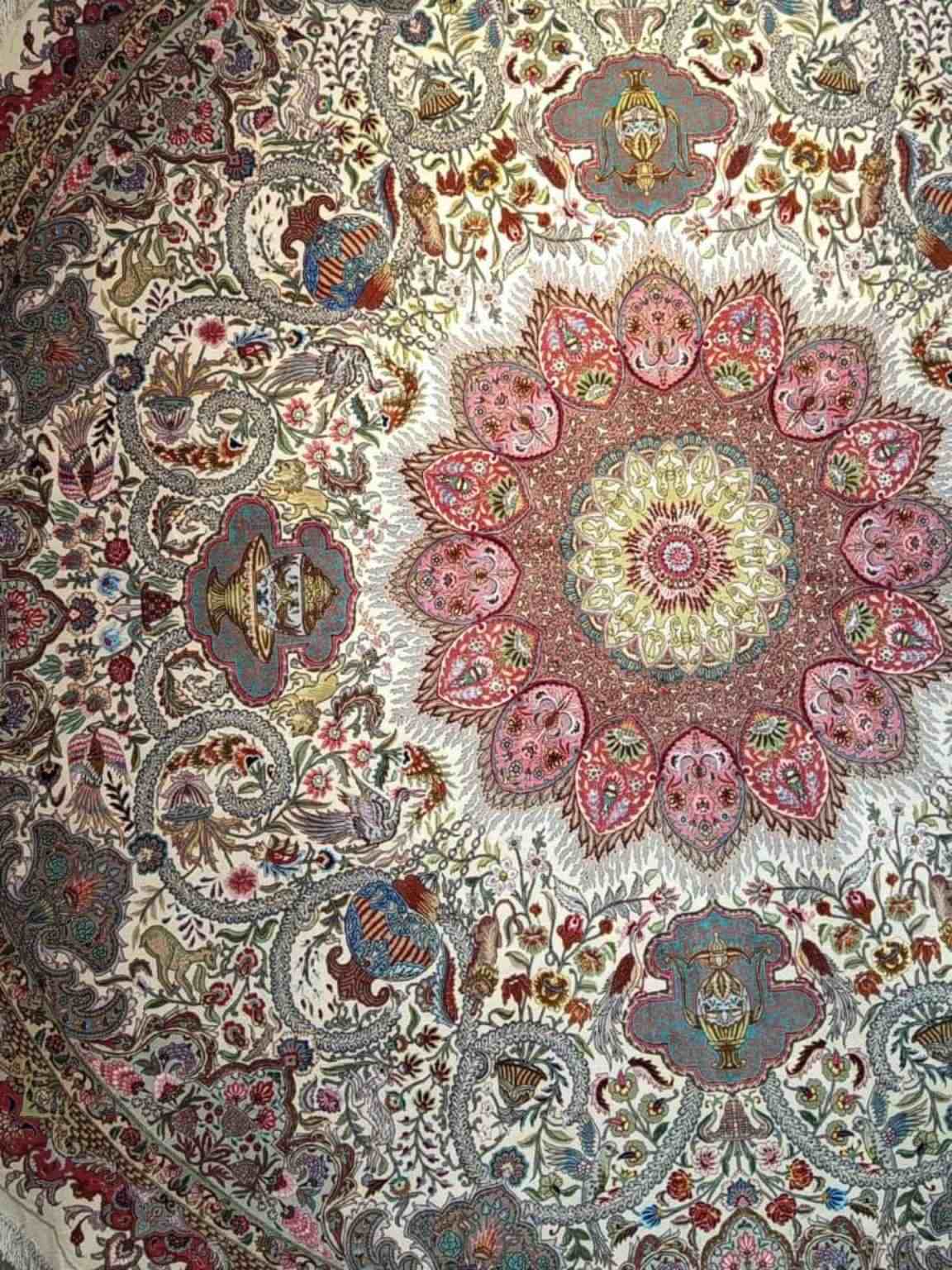 Tabriz Persian Hand-Knotted Carpet — Paradise Medallion — Ø 300 cm — image 2