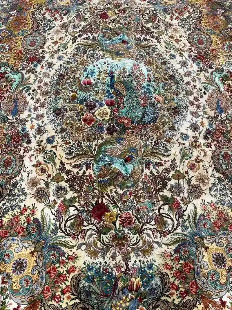 Tabriz Persian Hand-Knotted Carpets — Peacock Rosette — 200 × 300 cm × 2 — Pair — image 2