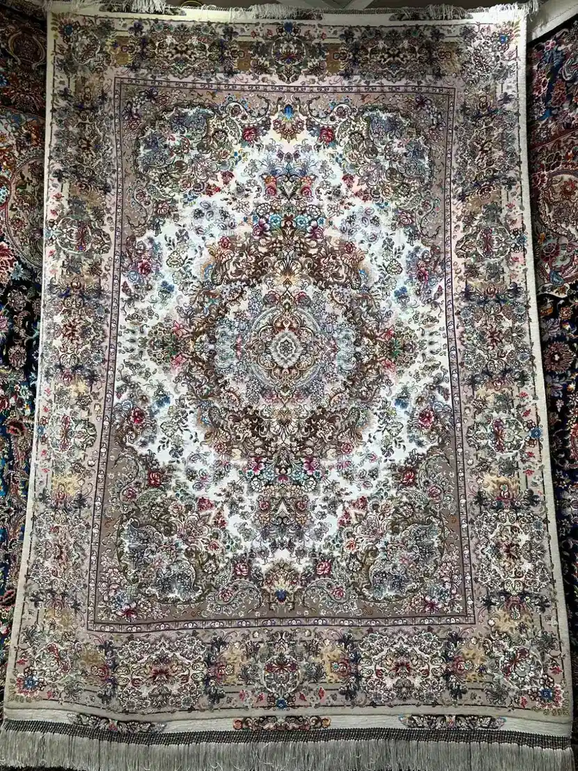 Tabriz Persian Handmade Carpets — Ivory Medallion — 150 × 200 cm × 2 — Pair — image 2