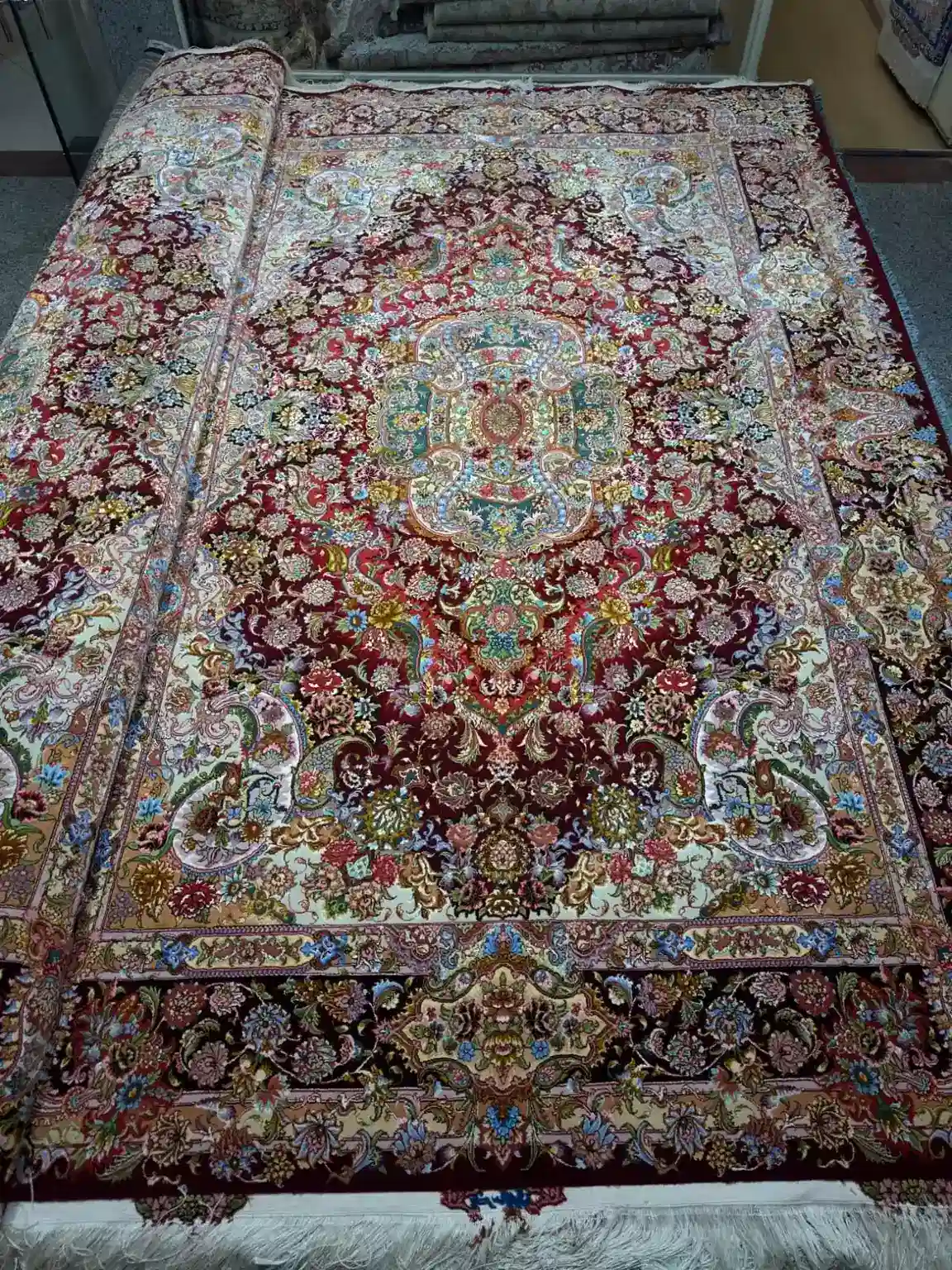 Tabriz Persian Hand-Knotted Rugs — Crimson Rosette — 250 × 350 cm × 2 — Pair — image 1